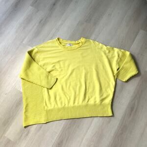 Neon Buddha Womens One Size Yellow Long Sleeve Ribbed Sweater